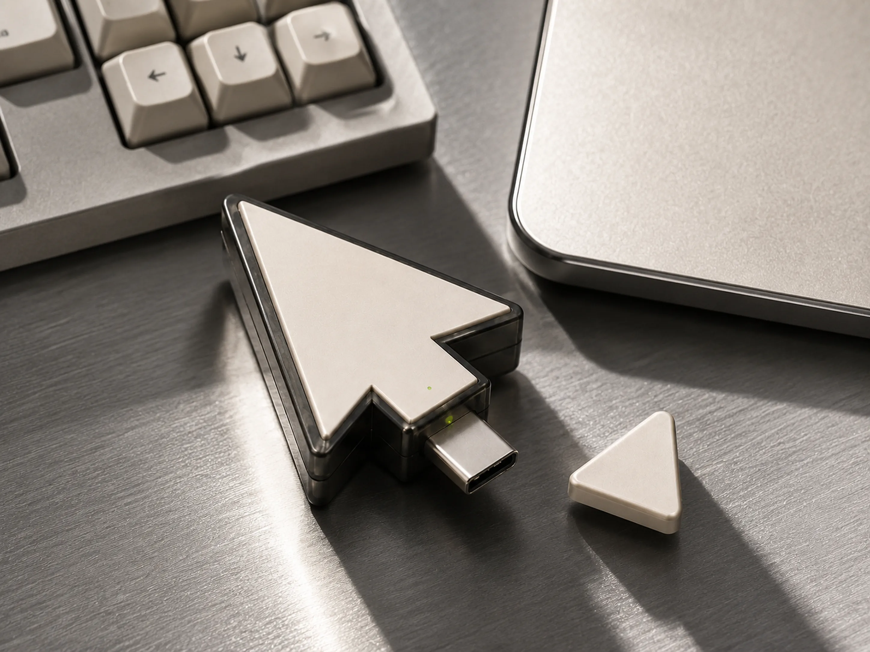 USB con forma de cursor — foto editorial