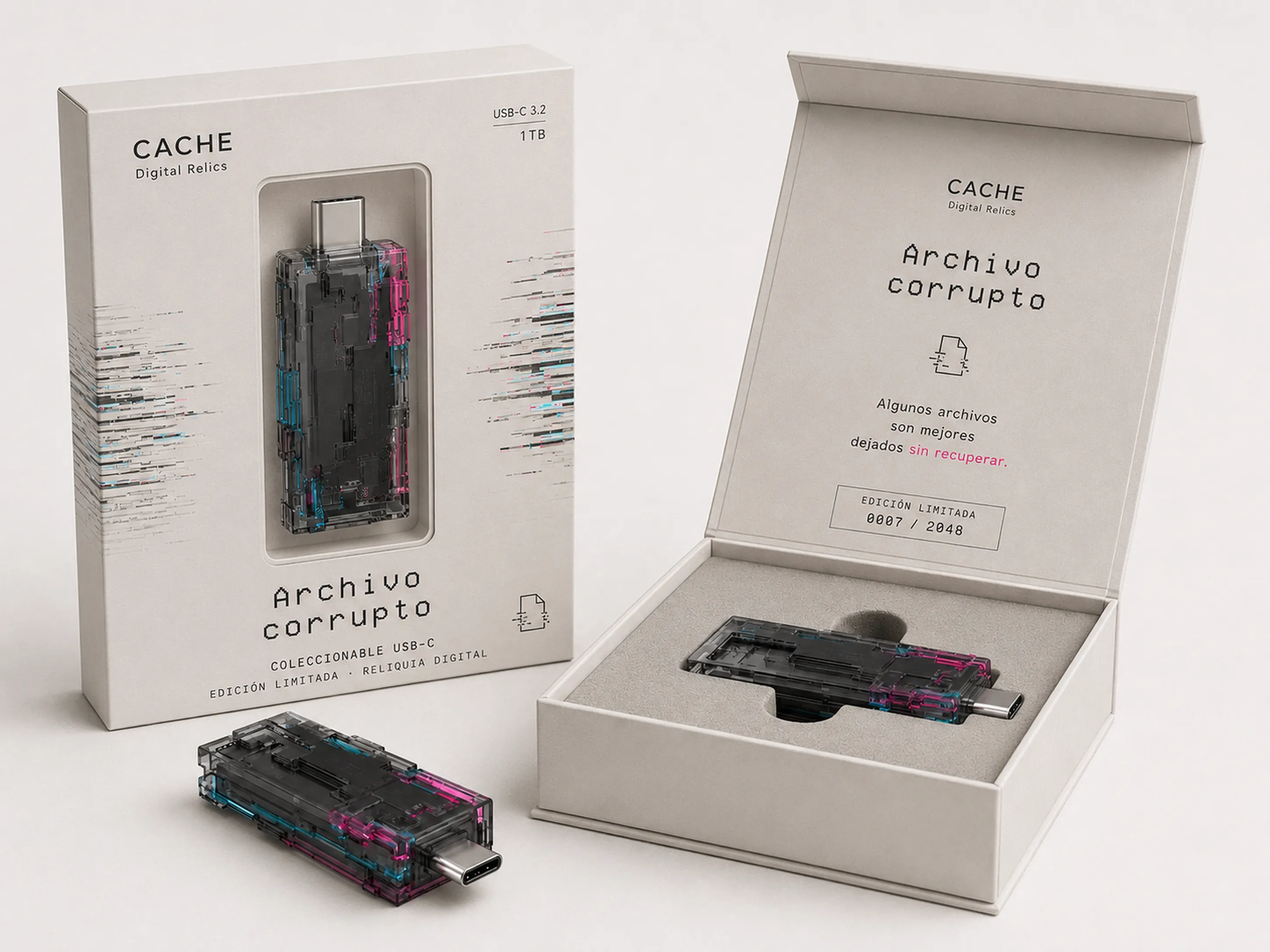 USB con forma de archivo corrupto — packaging
