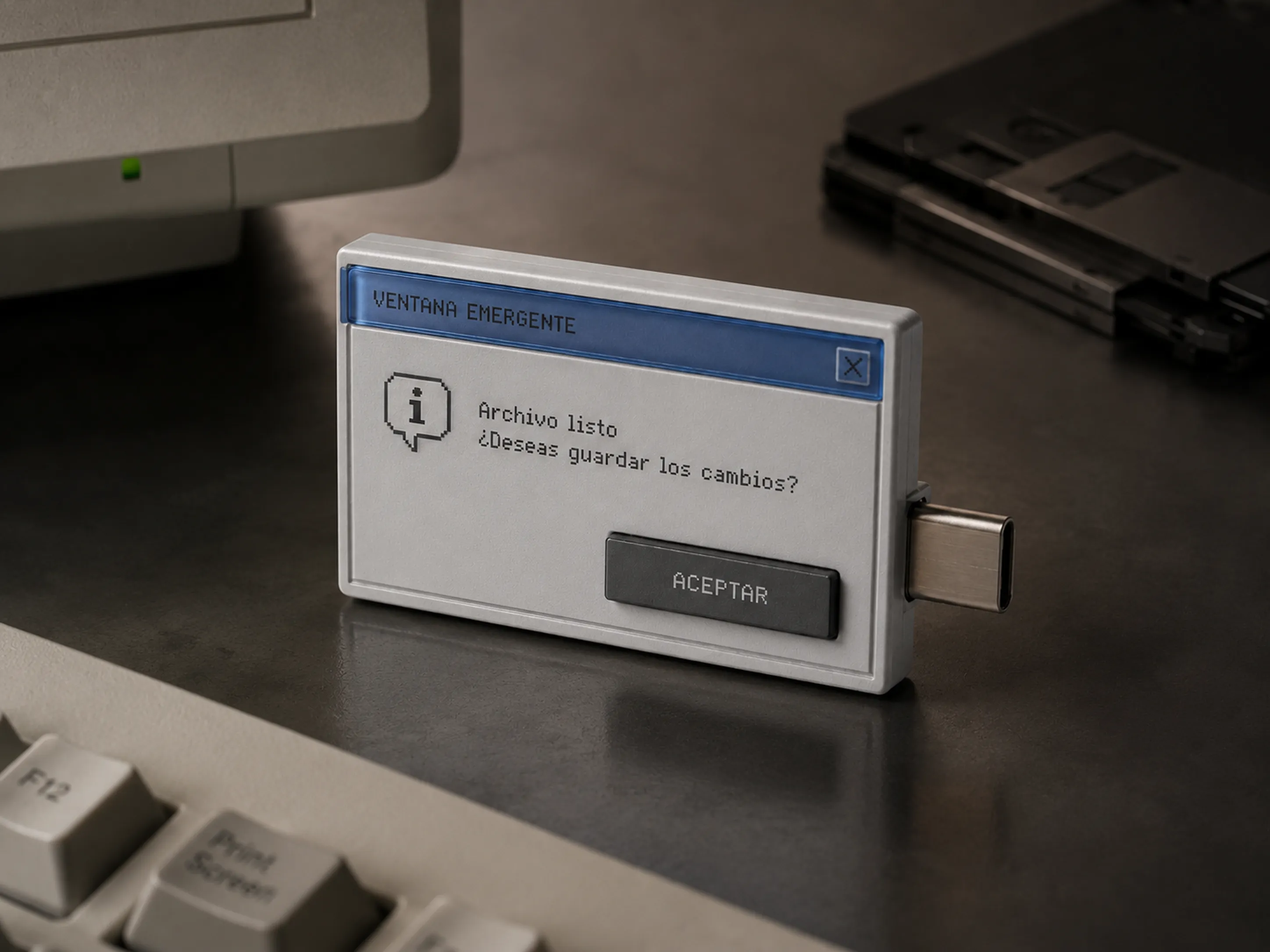 USB con forma de ventana emergente — foto editorial