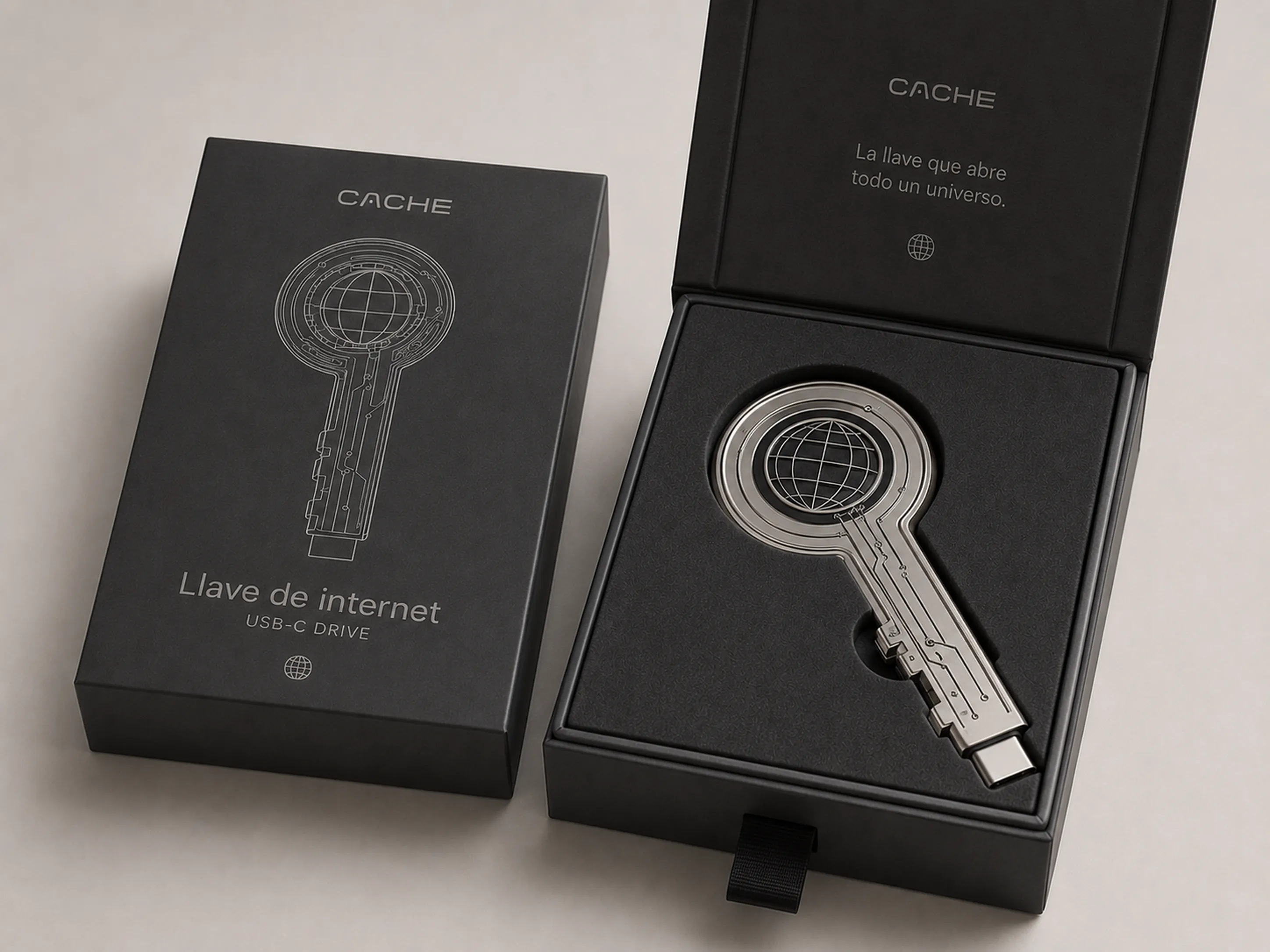 USB con forma de llave de internet — packaging